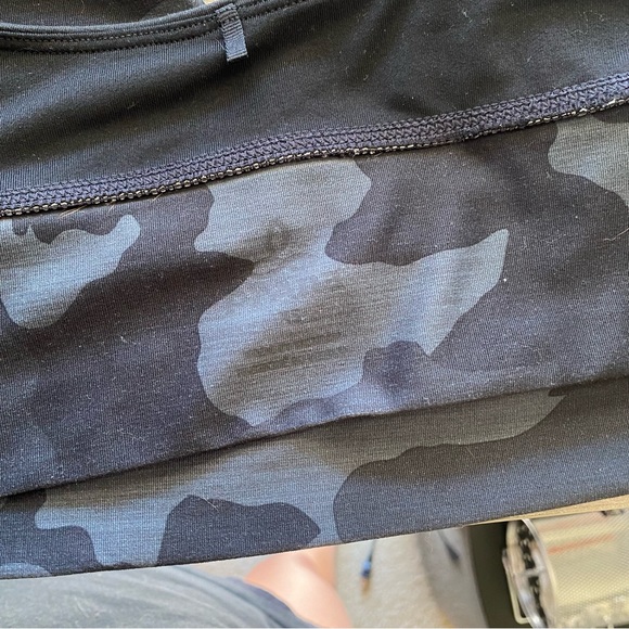 Prana Blue Camo Print V Neck Sports Bra - Picture 6 of 6